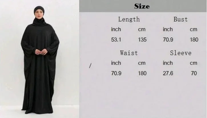 Islamic Abaya Modesty Ramadan Dress Muslim Abayas Hooded Long Sleeve One-piece Prayer Hijab Dress Women Jilbabs Turkish Kaftans--Color: GRAY