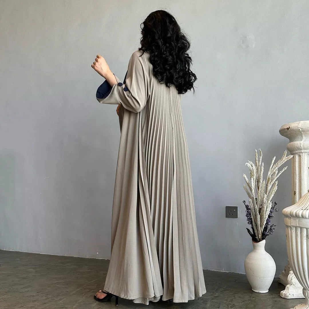Eid Muslim Abaya for Women Party Dresses Jalabiya pleated abayas Ramadan Morocco Dubai Kaftan Islam Vestidos Arab Long Robe 2023--Color: wine red