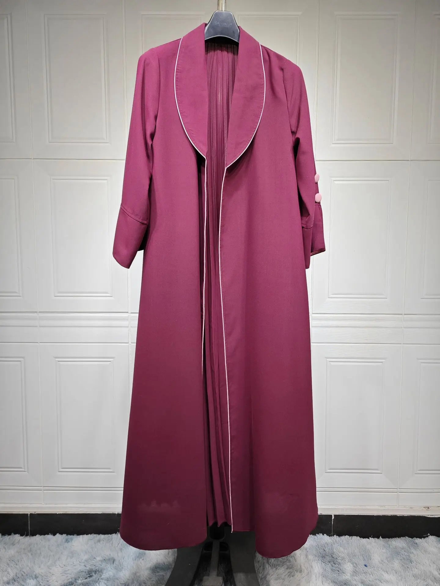 Eid Muslim Abaya for Women Party Dresses Jalabiya pleated abayas Ramadan Morocco Dubai Kaftan Islam Vestidos Arab Long Robe 2023--Color: wine red