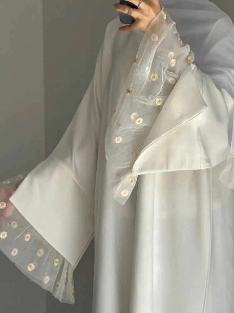White Abaya Dubai Muslim Kaftan Modest Fashion Dress Islam African Dresses For Prayer Clothes Women Caftan Marocain Robe Femme--Color: White without hijab
