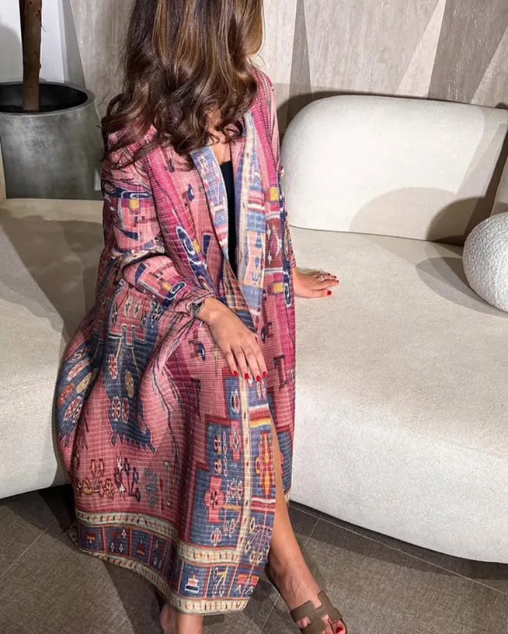 Abayas for Women Miyake Pleated New High Quality Women's Robe Cardigan Loose Lengthened Tie Design Luxury Abaya 2025 Summer New--Color: 9