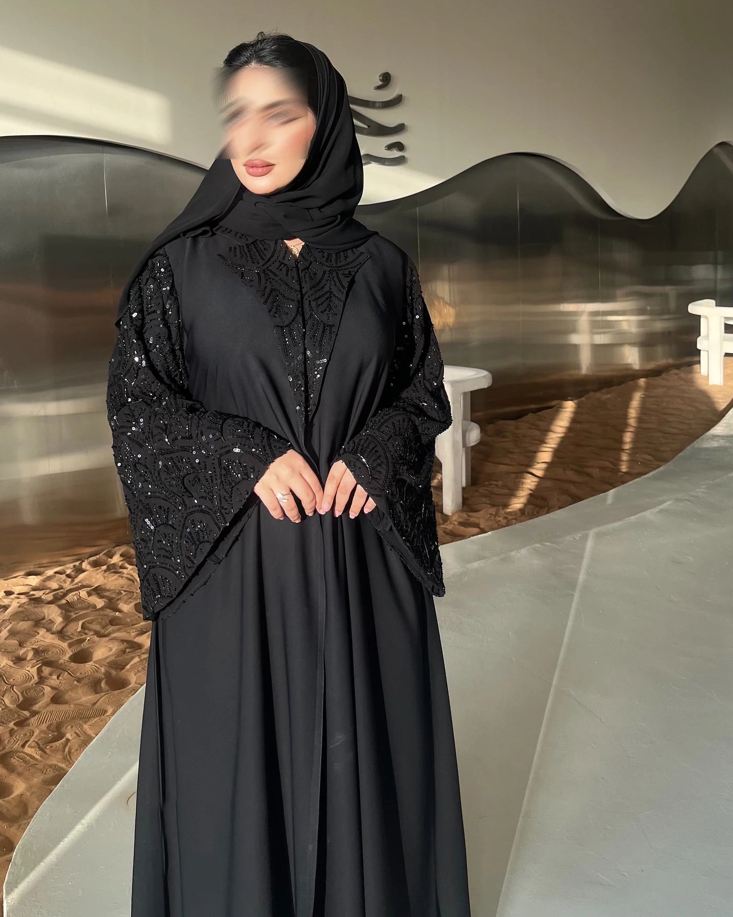 Abayas for Woman 2025 New Dubai Luxury Kaftan Kebaya Muslim Dresses Abaya Femme Abayas Femme Islam Modest Breathable Wife--Color: 0581black hijab