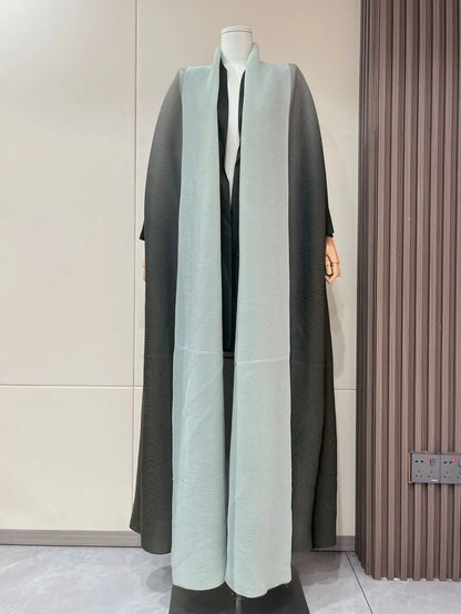 Abayas for Women Miyake Pleated New High Quality Women's Robe Cardigan Loose Lengthened Tie Design Luxury Abaya 2025 Summer New--Color: 3