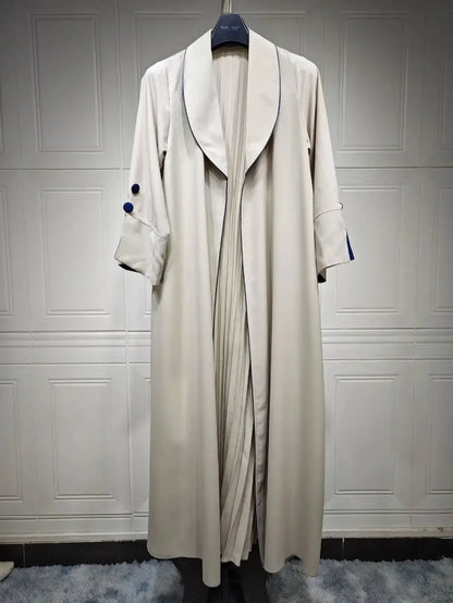 Eid Muslim Abaya for Women Party Dresses Jalabiya pleated abayas Ramadan Morocco Dubai Kaftan Islam Vestidos Arab Long Robe 2023--Color: khaki