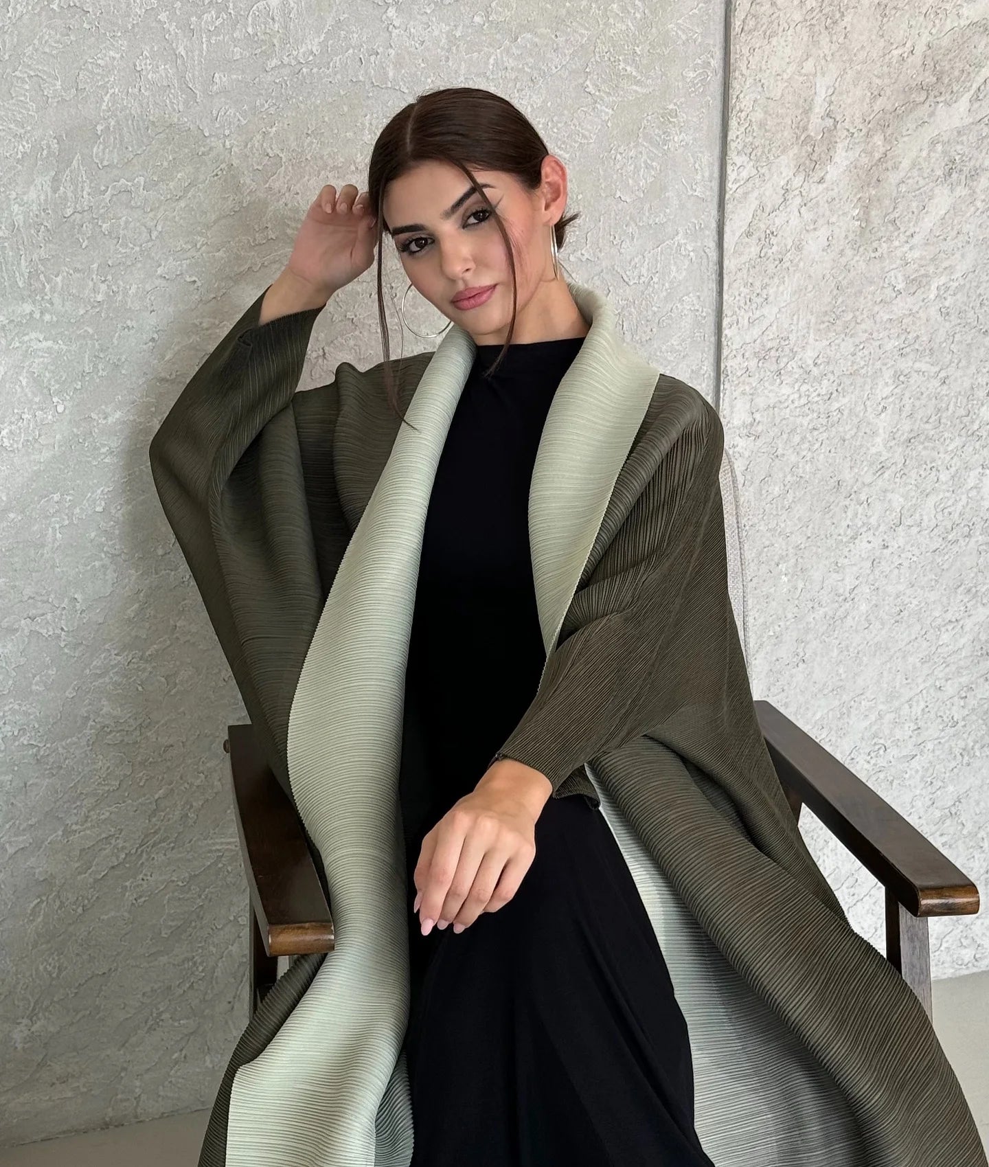 Abayas for Women Miyake Pleated New High Quality Women's Robe Cardigan Loose Lengthened Tie Design Luxury Abaya 2025 Summer New--Color: 3