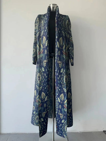 Abayas for Women Miyake Pleated New High Quality Women's Robe Cardigan Loose Lengthened Tie Design Luxury Abaya 2025 Summer New--Color: 3