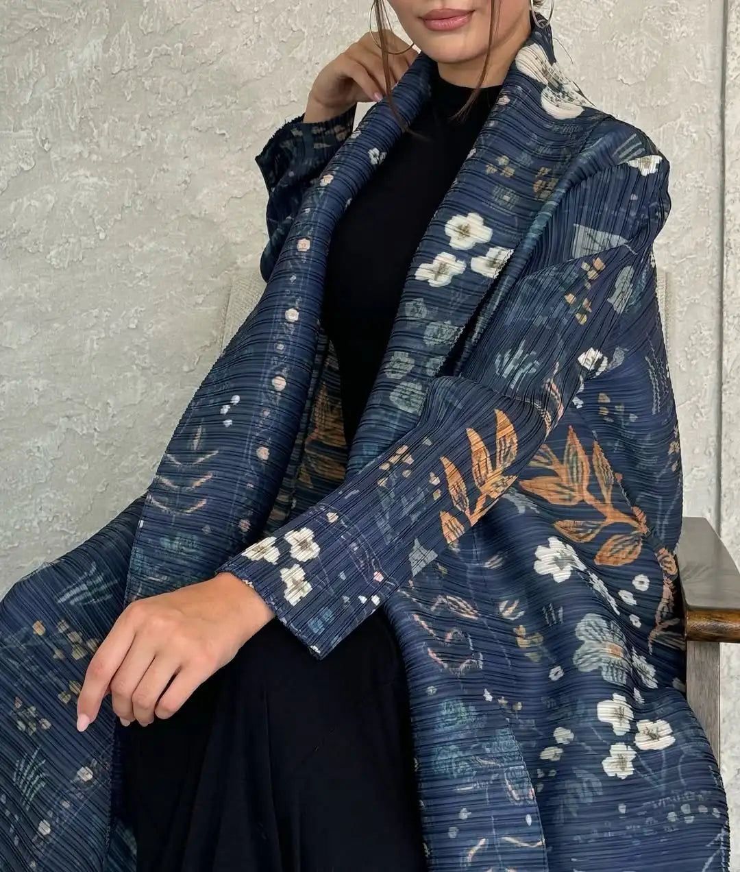 Abayas for Women Miyake Pleated New High Quality Women's Robe Cardigan Loose Lengthened Tie Design Luxury Abaya 2025 Summer New--Color: 3