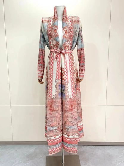 Abayas for Women Miyake Pleated New High Quality Women's Robe Cardigan Loose Lengthened Tie Design Luxury Abaya 2025 Summer New--Color: 3