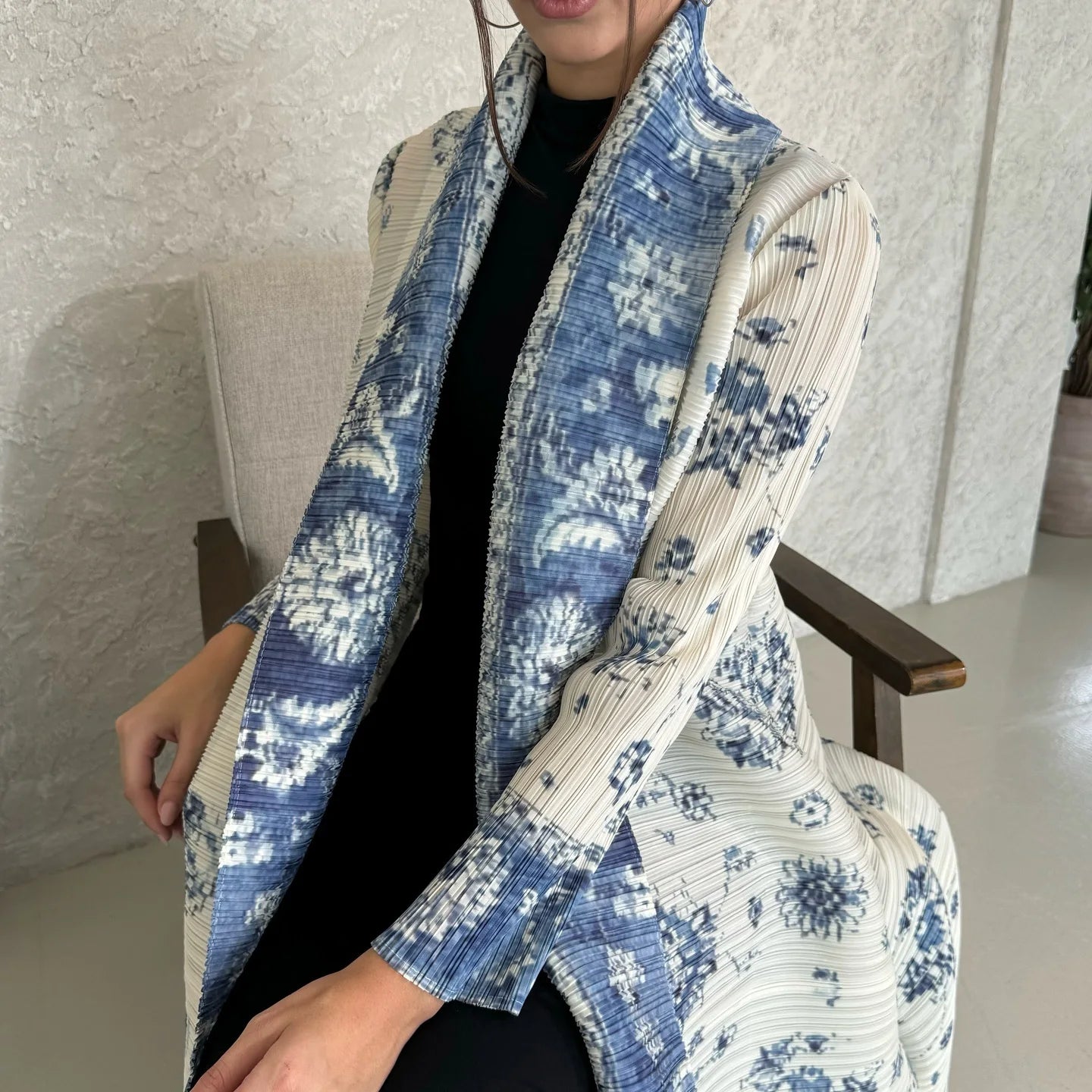 Abayas for Women Miyake Pleated New High Quality Women's Robe Cardigan Loose Lengthened Tie Design Luxury Abaya 2025 Summer New--Color: 3