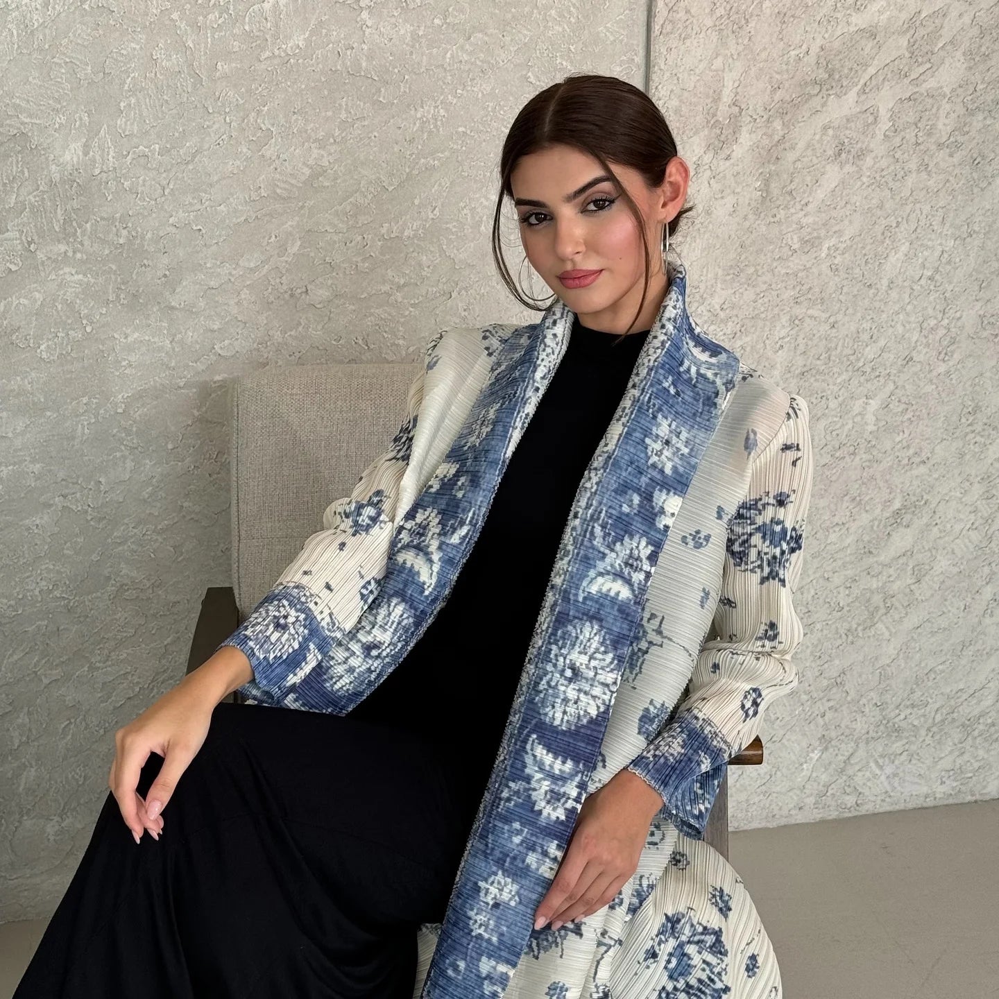 Abayas for Women Miyake Pleated New High Quality Women's Robe Cardigan Loose Lengthened Tie Design Luxury Abaya 2025 Summer New--Color: 3