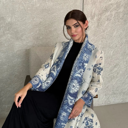 Abayas for Women Miyake Pleated New High Quality Women's Robe Cardigan Loose Lengthened Tie Design Luxury Abaya 2025 Summer New--Color: 3