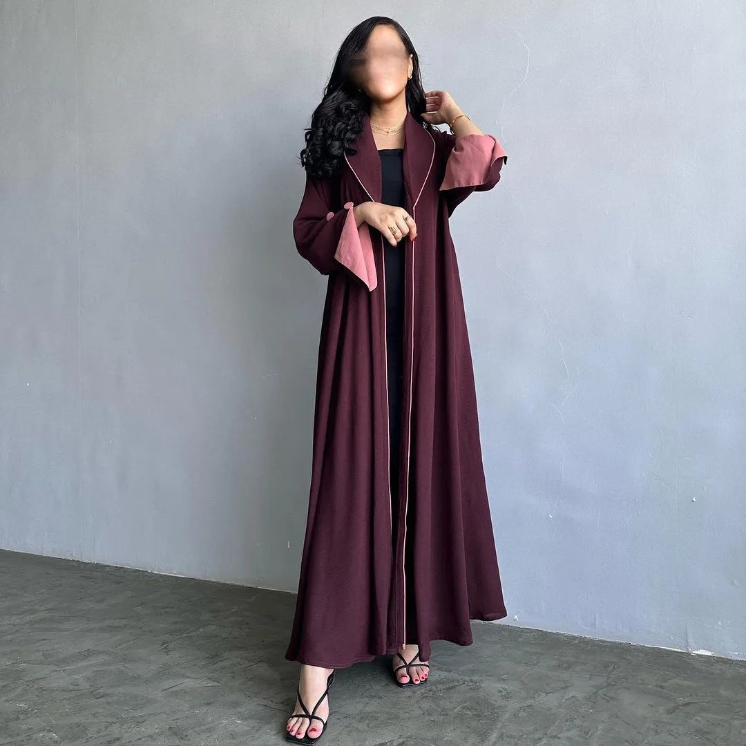 Eid Muslim Abaya for Women Party Dresses Jalabiya pleated abayas Ramadan Morocco Dubai Kaftan Islam Vestidos Arab Long Robe 2023--Color: wine red