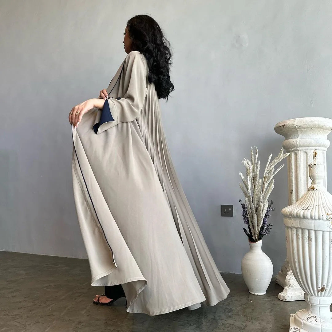 Eid Muslim Abaya for Women Party Dresses Jalabiya pleated abayas Ramadan Morocco Dubai Kaftan Islam Vestidos Arab Long Robe 2023--Color: wine red