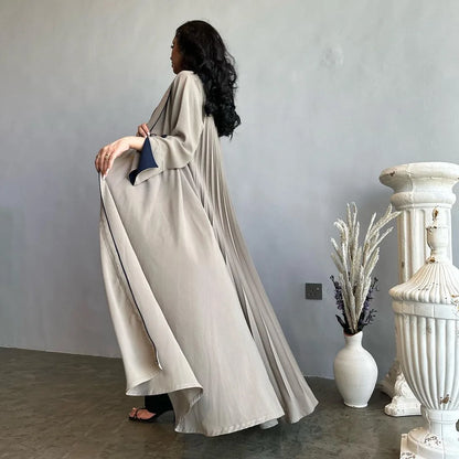 Eid Muslim Abaya for Women Party Dresses Jalabiya pleated abayas Ramadan Morocco Dubai Kaftan Islam Vestidos Arab Long Robe 2023--Color: wine red