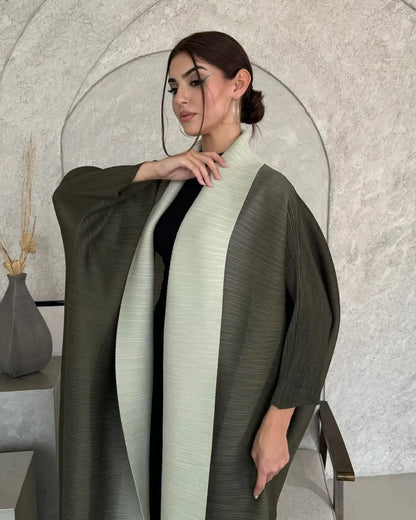 Abayas for Women Miyake Pleated New High Quality Women's Robe Cardigan Loose Lengthened Tie Design Luxury Abaya 2025 Summer New--Color: 3