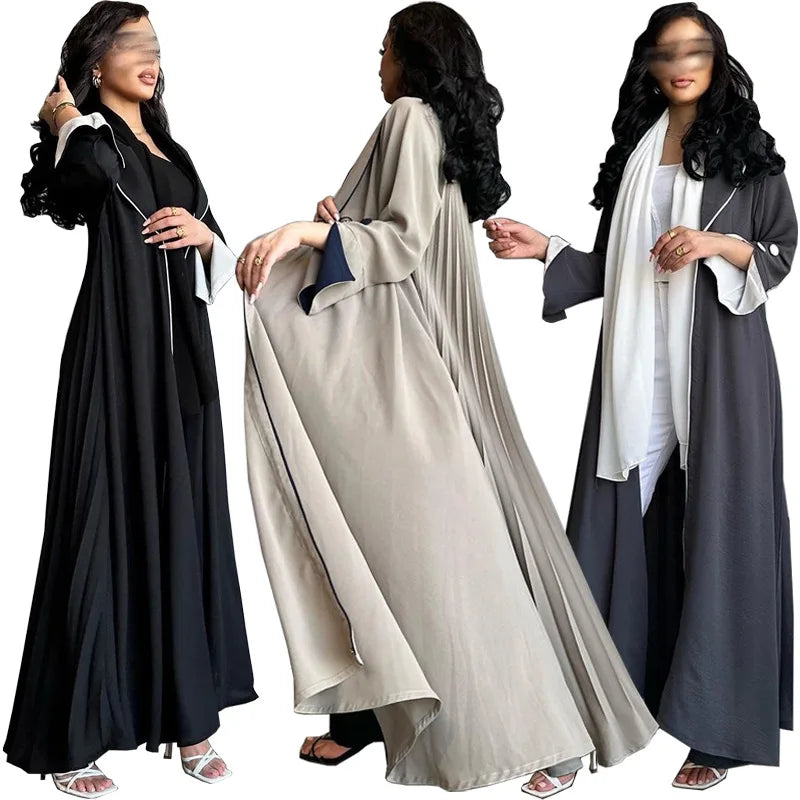 Eid Muslim Abaya for Women Party Dresses Jalabiya pleated abayas Ramadan Morocco Dubai Kaftan Islam Vestidos Arab Long Robe 2023--Color: wine red