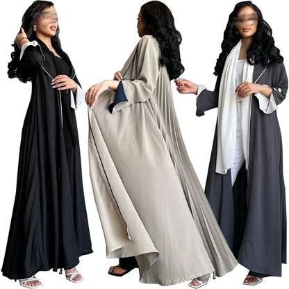 Eid Muslim Abaya for Women Party Dresses Jalabiya pleated abayas Ramadan Morocco Dubai Kaftan Islam Vestidos Arab Long Robe 2023--Color: wine red