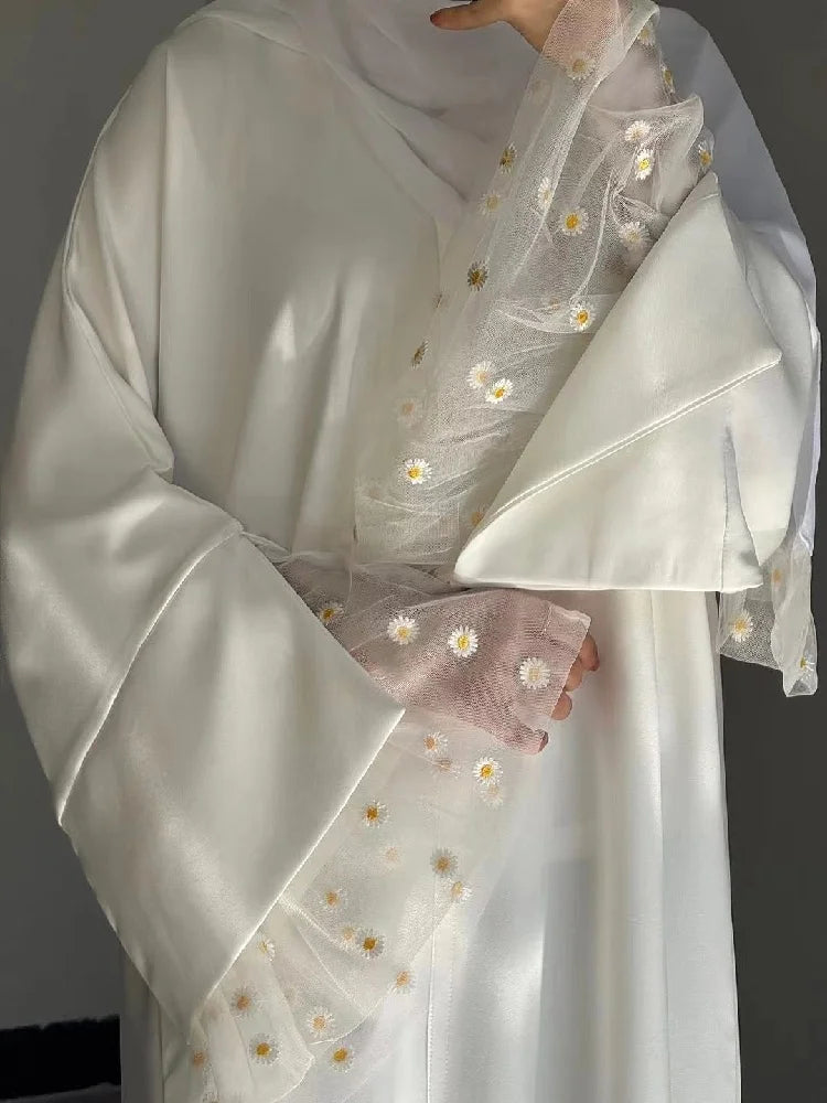 White Abaya Dubai Muslim Kaftan Modest Fashion Dress Islam African Dresses For Prayer Clothes Women Caftan Marocain Robe Femme--Color: White without hijab