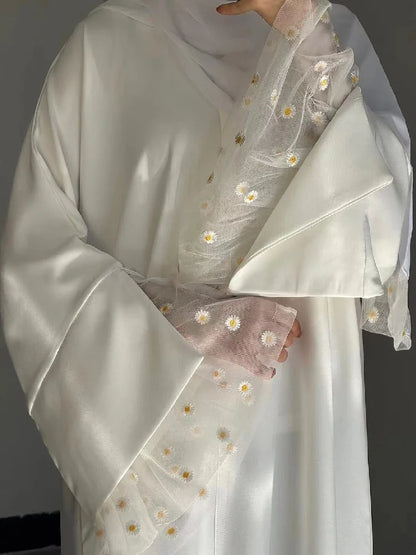 White Abaya Dubai Muslim Kaftan Modest Fashion Dress Islam African Dresses For Prayer Clothes Women Caftan Marocain Robe Femme--Color: White without hijab
