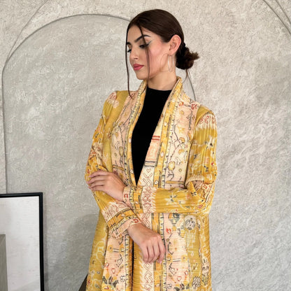 Abayas for Women Miyake Pleated New High Quality Women's Robe Cardigan Loose Lengthened Tie Design Luxury Abaya 2025 Summer New--Color: 3