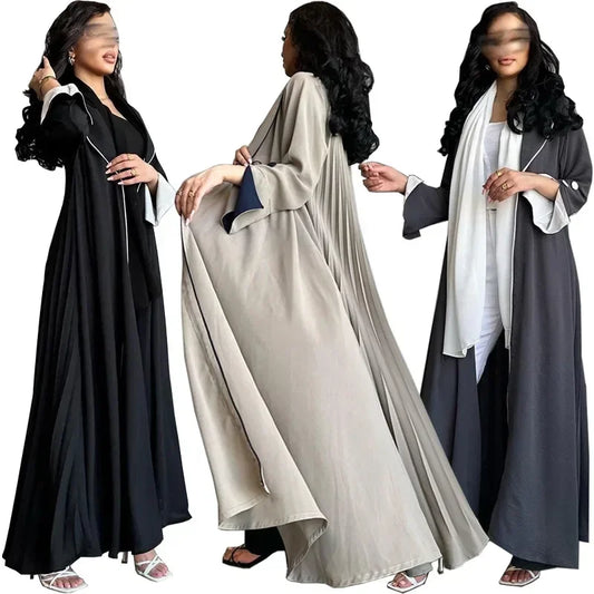 Eid Muslim Abaya for Women Party Dresses Jalabiya pleated abayas Ramadan Morocco Dubai Kaftan Islam Vestidos Arab Long Robe 2023--Color: wine red
