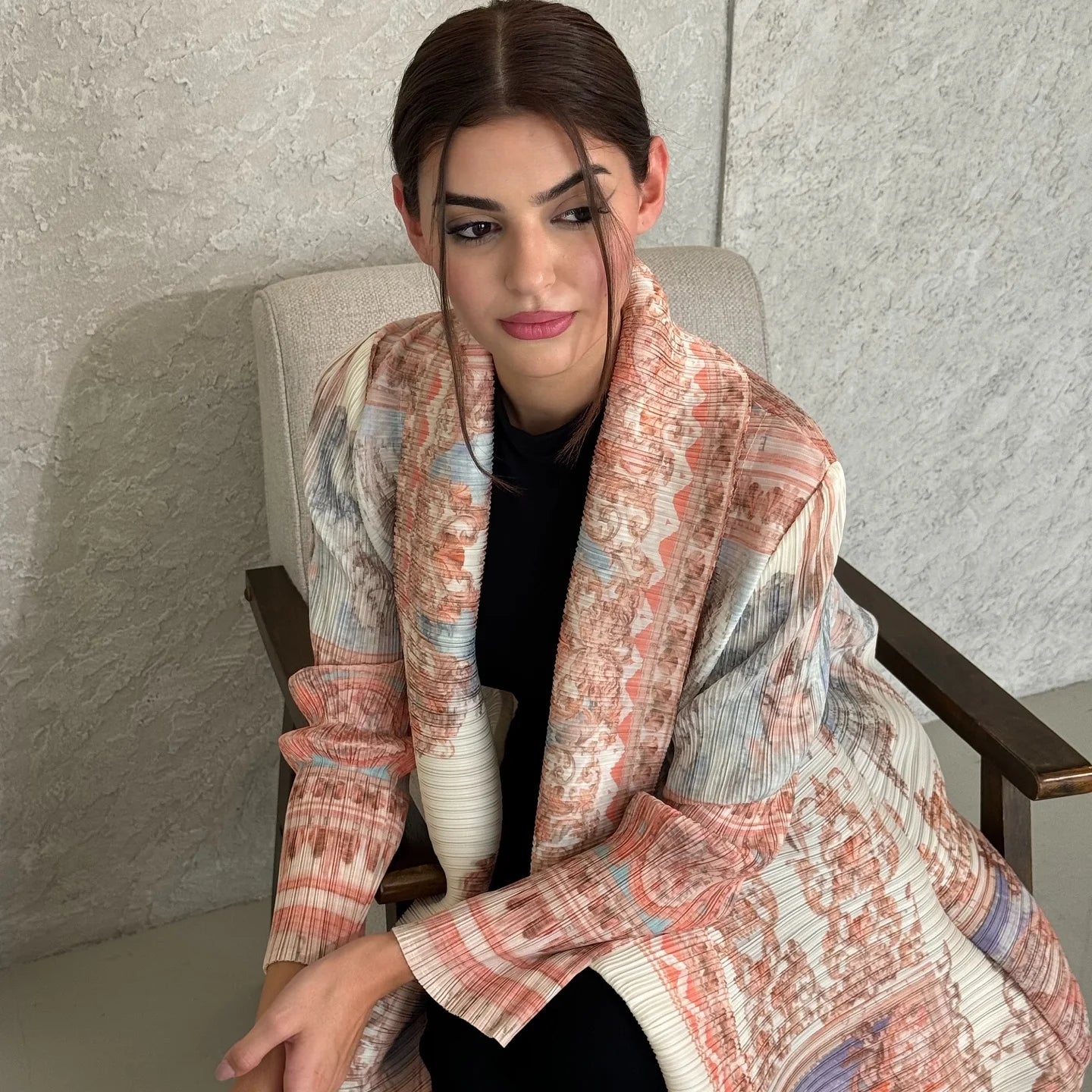 Abayas for Women Miyake Pleated New High Quality Women's Robe Cardigan Loose Lengthened Tie Design Luxury Abaya 2025 Summer New--Color: 3