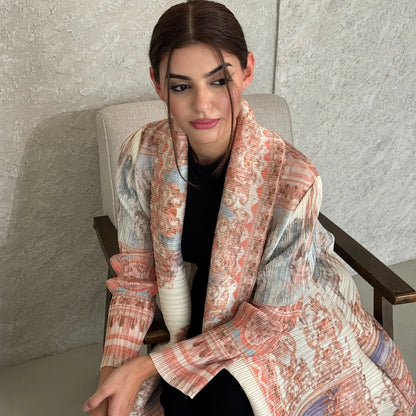 Abayas for Women Miyake Pleated New High Quality Women's Robe Cardigan Loose Lengthened Tie Design Luxury Abaya 2025 Summer New--Color: 3