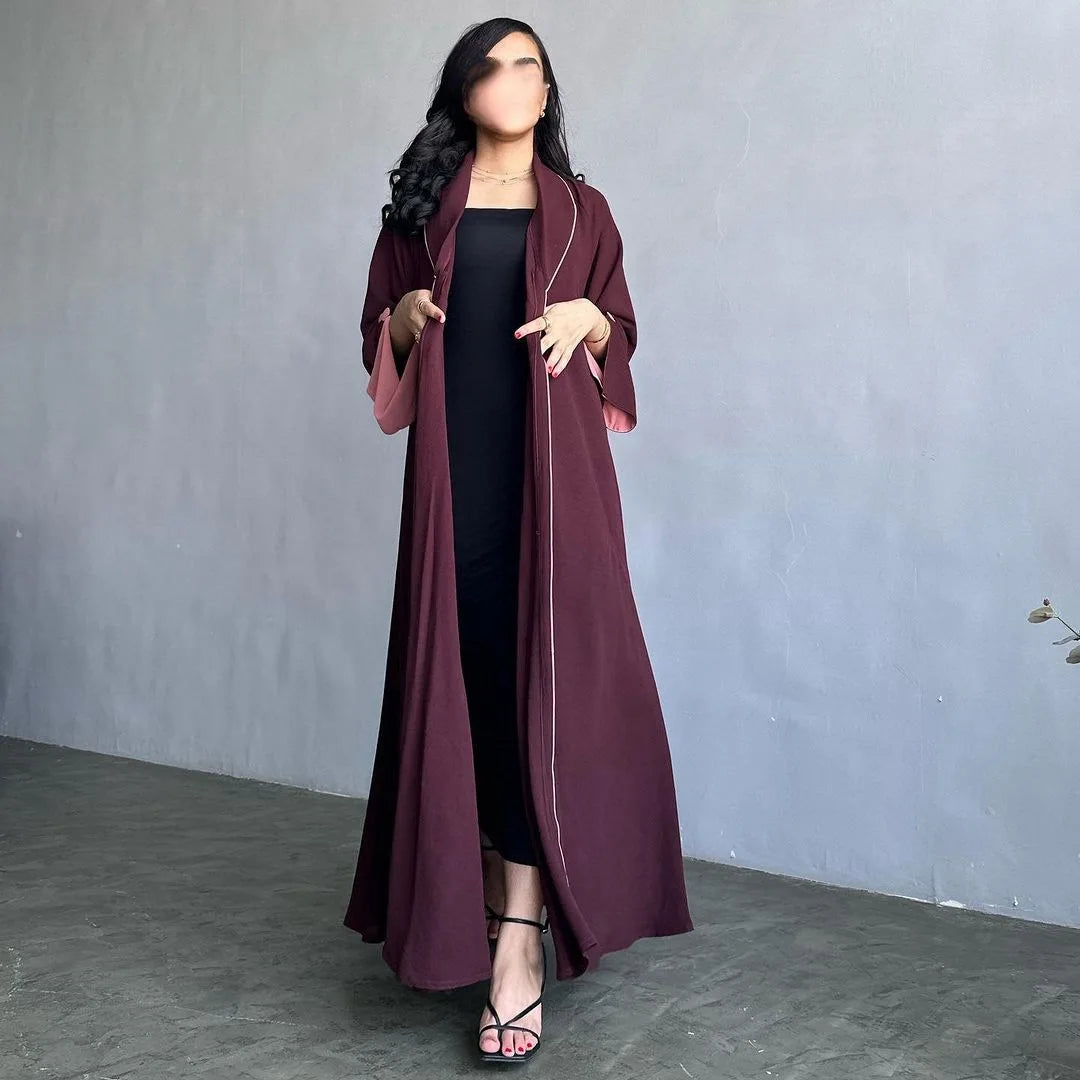Eid Muslim Abaya for Women Party Dresses Jalabiya pleated abayas Ramadan Morocco Dubai Kaftan Islam Vestidos Arab Long Robe 2023--Color: wine red