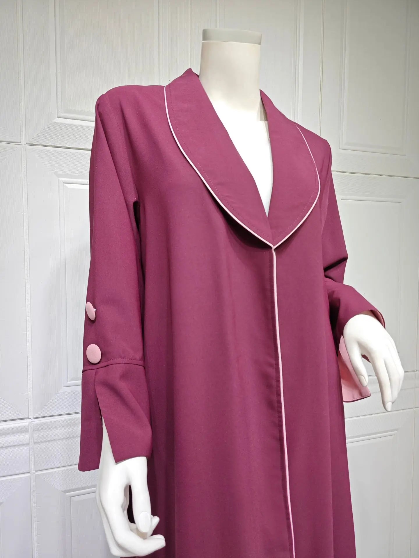 Eid Muslim Abaya for Women Party Dresses Jalabiya pleated abayas Ramadan Morocco Dubai Kaftan Islam Vestidos Arab Long Robe 2023--Color: wine red