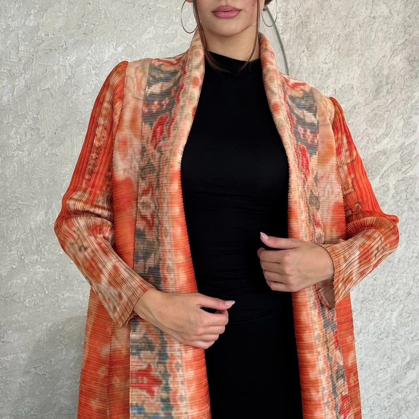 Abayas for Women Miyake Pleated New High Quality Women's Robe Cardigan Loose Lengthened Tie Design Luxury Abaya 2025 Summer New--Color: 3